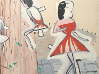 Rose Wylie, Red Twink and Ivy, 2002. Courtesy the artist and David Zwirner Photo : Soon-Hak Kwon© Rose Wylie. Photograph courtesy of Jari Lager Картина Роуз Уайли